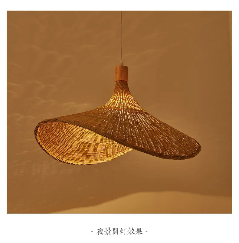Hand-Knit Bamboo Pendant Ceiling Light