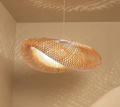 Hand-Knit Bamboo Pendant Ceiling Light