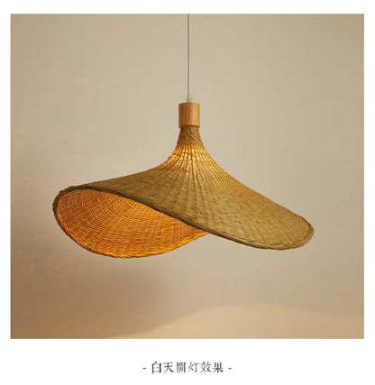 Hand-Knit Bamboo Pendant Ceiling Light