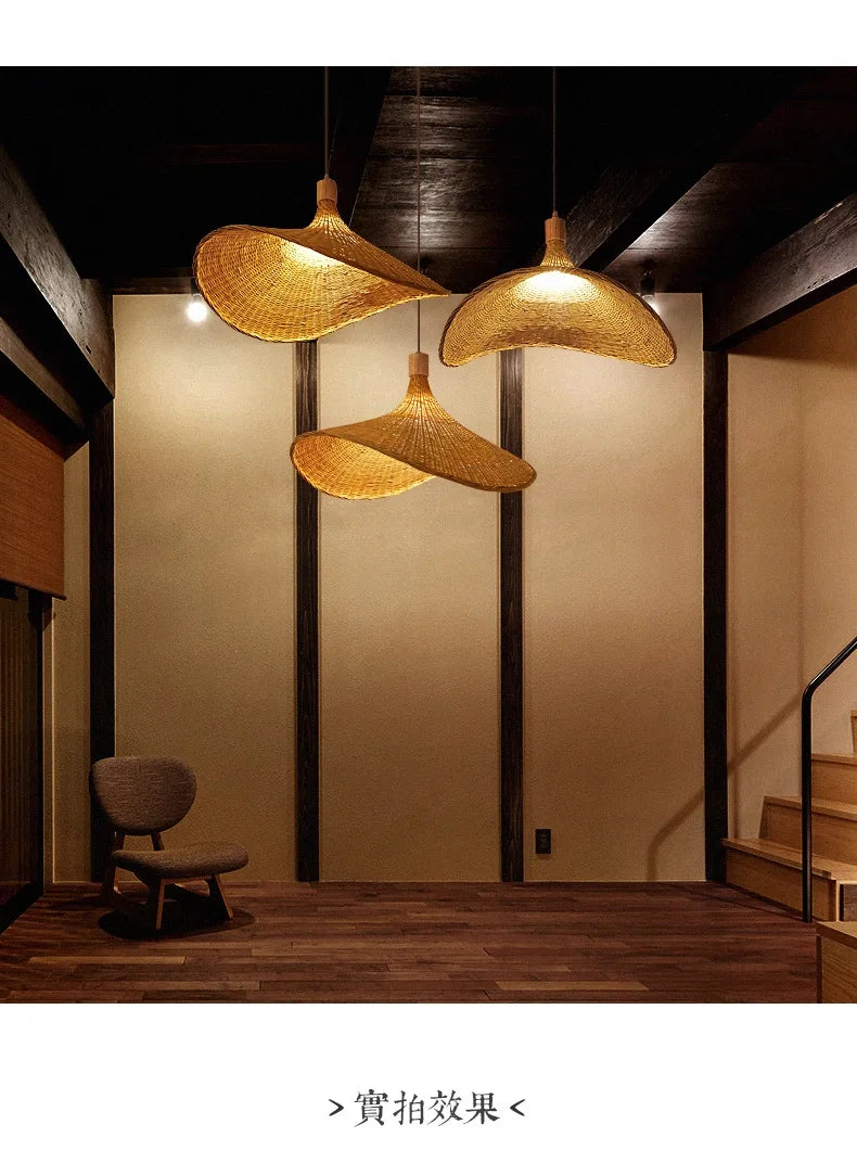 Hand-Knit Bamboo Pendant Ceiling Light
