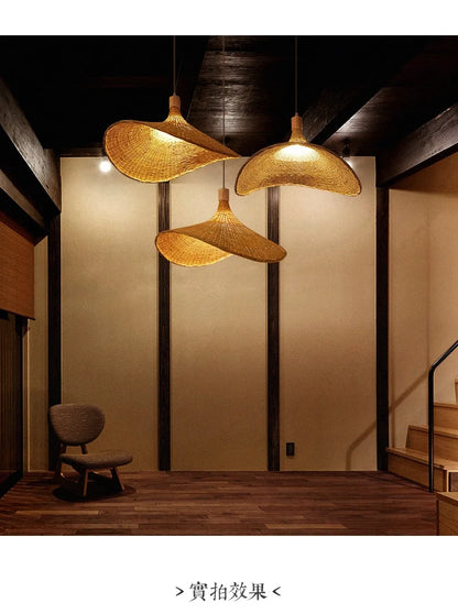 Hand-Knit Bamboo Pendant Ceiling Light