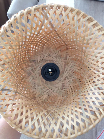 Hand-Knit Bamboo Pendant Ceiling Light
