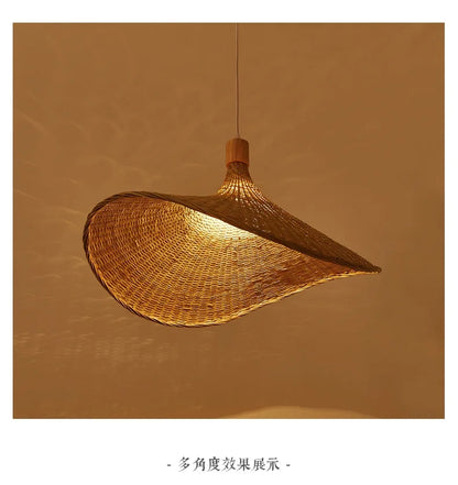 Hand-Knit Bamboo Pendant Ceiling Light