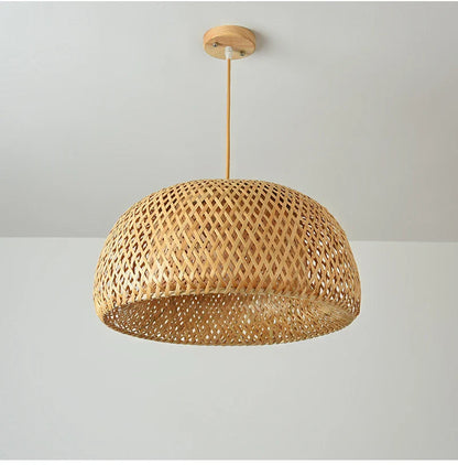 Hand-Knit Bamboo Pendant Ceiling Light