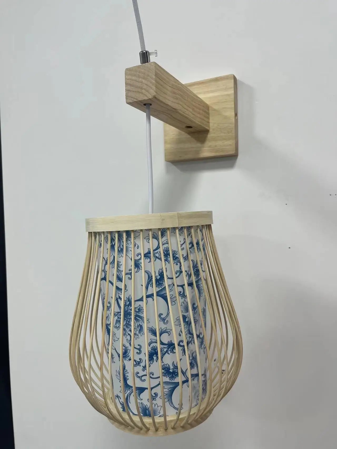 Hand-Knit Bamboo Pendant Ceiling Light - Wall 20x23cm 1 / Ship with 24h / CHINA