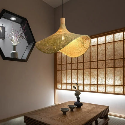 Hand Knitted Chinese Style Hanging Bamboo Lamps