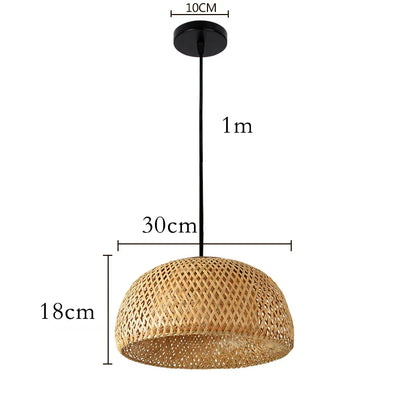 Hand Knitted Chinese Style Hanging Bamboo Lamps - A style 02