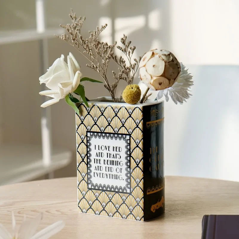 Hand-painted Flower Ceramic Vase - Home Decor - Vase