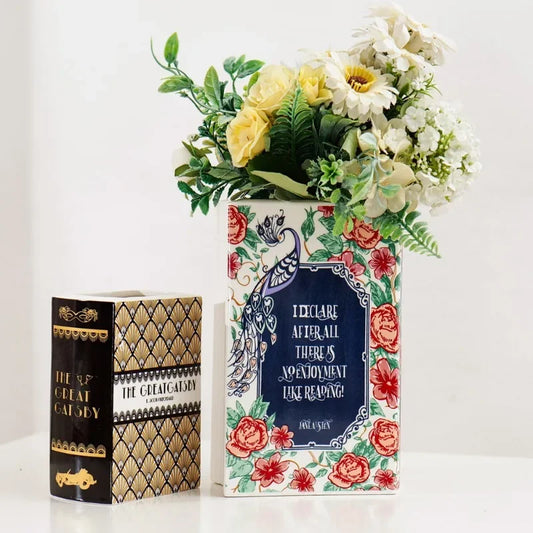 Hand-painted Flower Ceramic Vase - Home Decor - Vase
