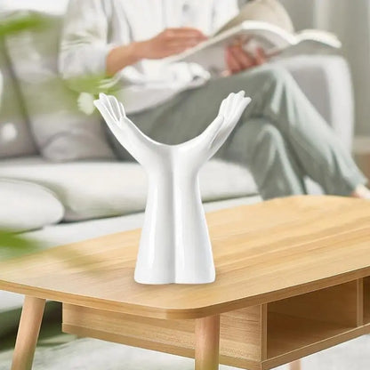 Hand Shaped Porcelain Flower Vase Home Decor - Vase