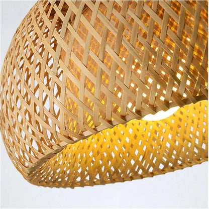 Hand-Woven Bamboo Lantern Pendant Light - 30CM