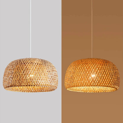 Hand-Woven Bamboo Lantern Pendant Light - 30CM