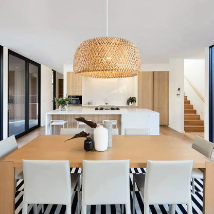 Hand-Woven Bamboo Lantern Pendant Light - 30CM