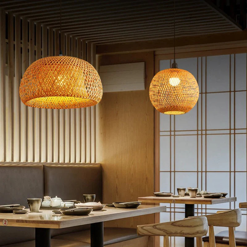 Hand-Woven Bamboo Pendant Light Chandelier