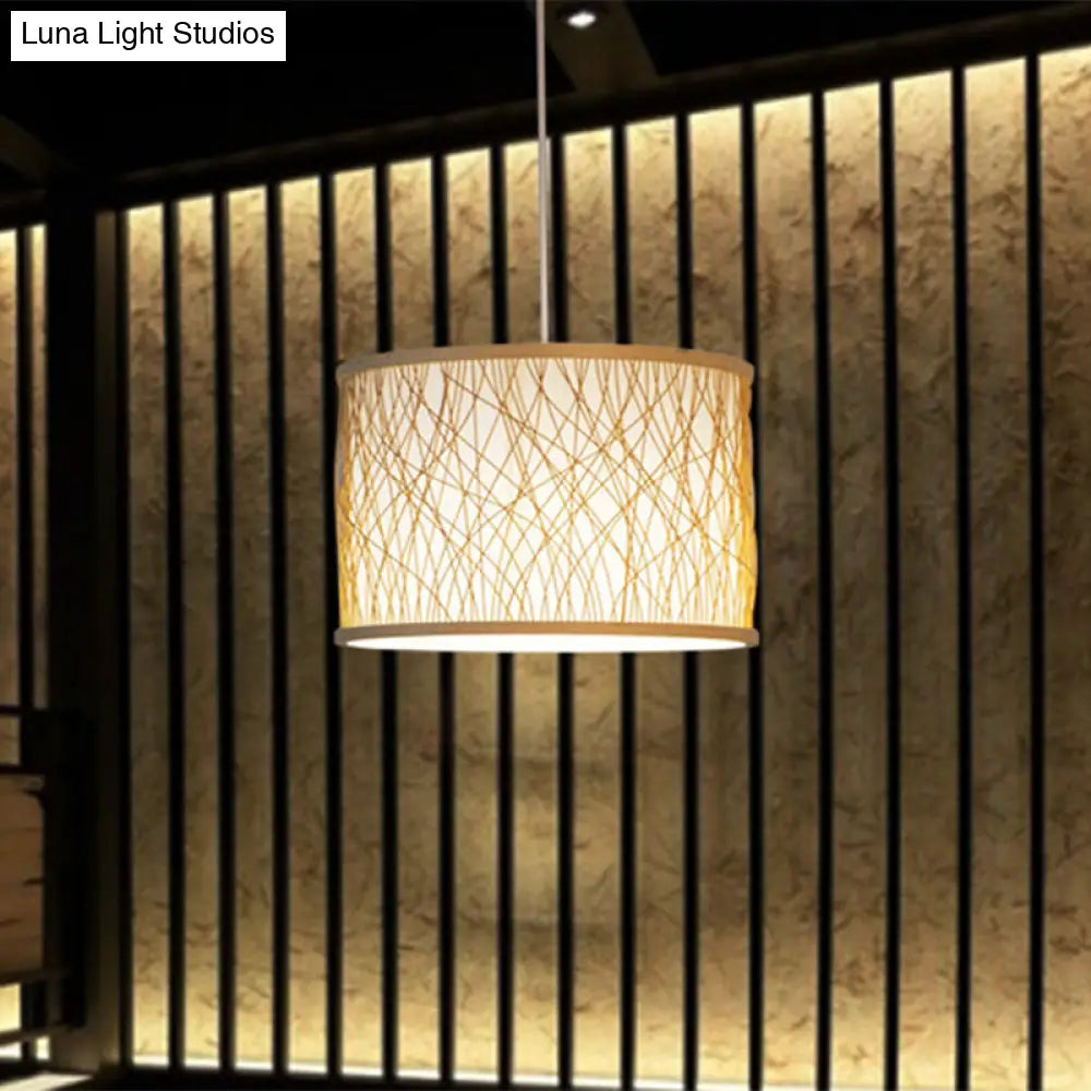 Hand-Woven Bamboo Pendant Light for Restaurants - Japanese Style