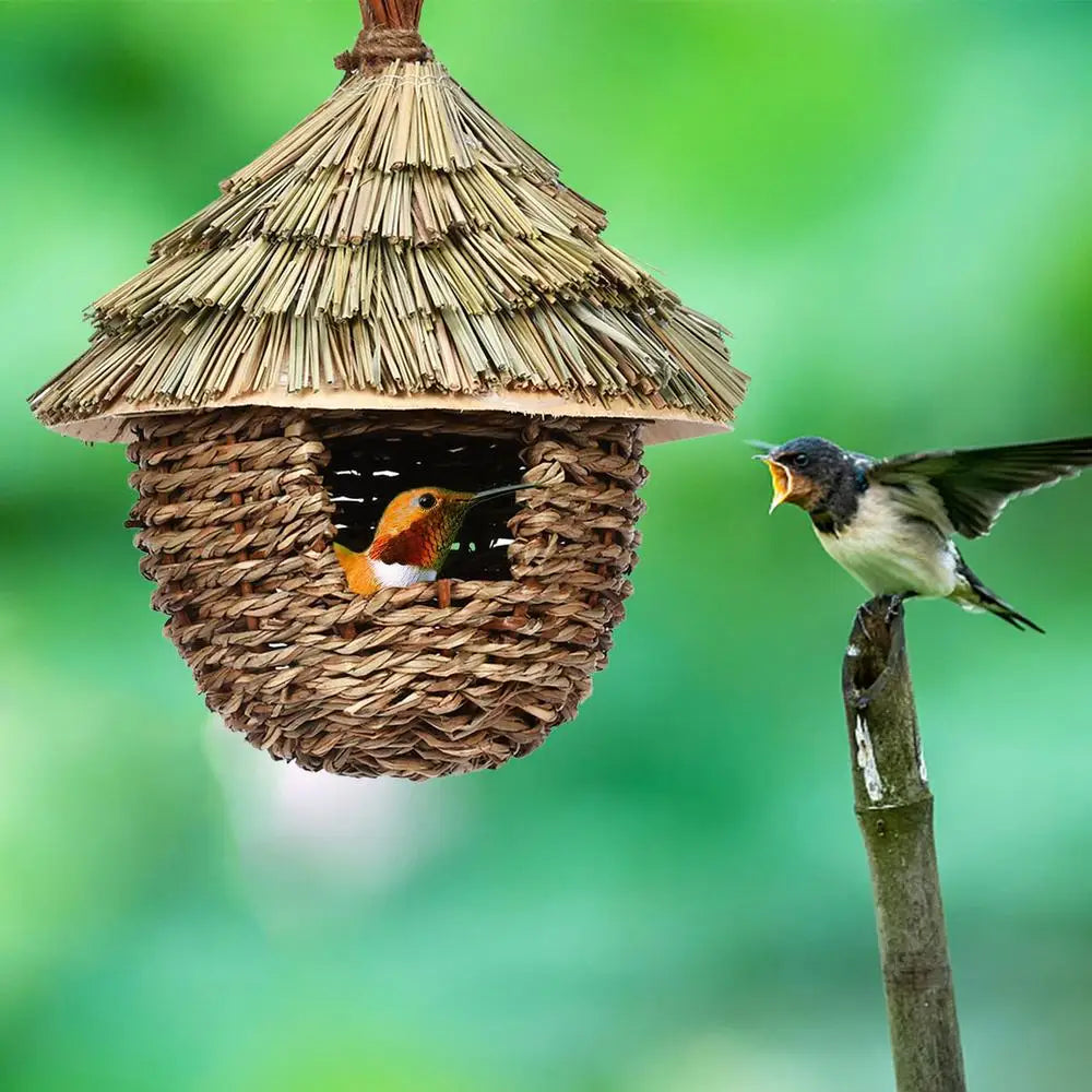 Hand-woven Hummingbird Nest House for Garden - CN