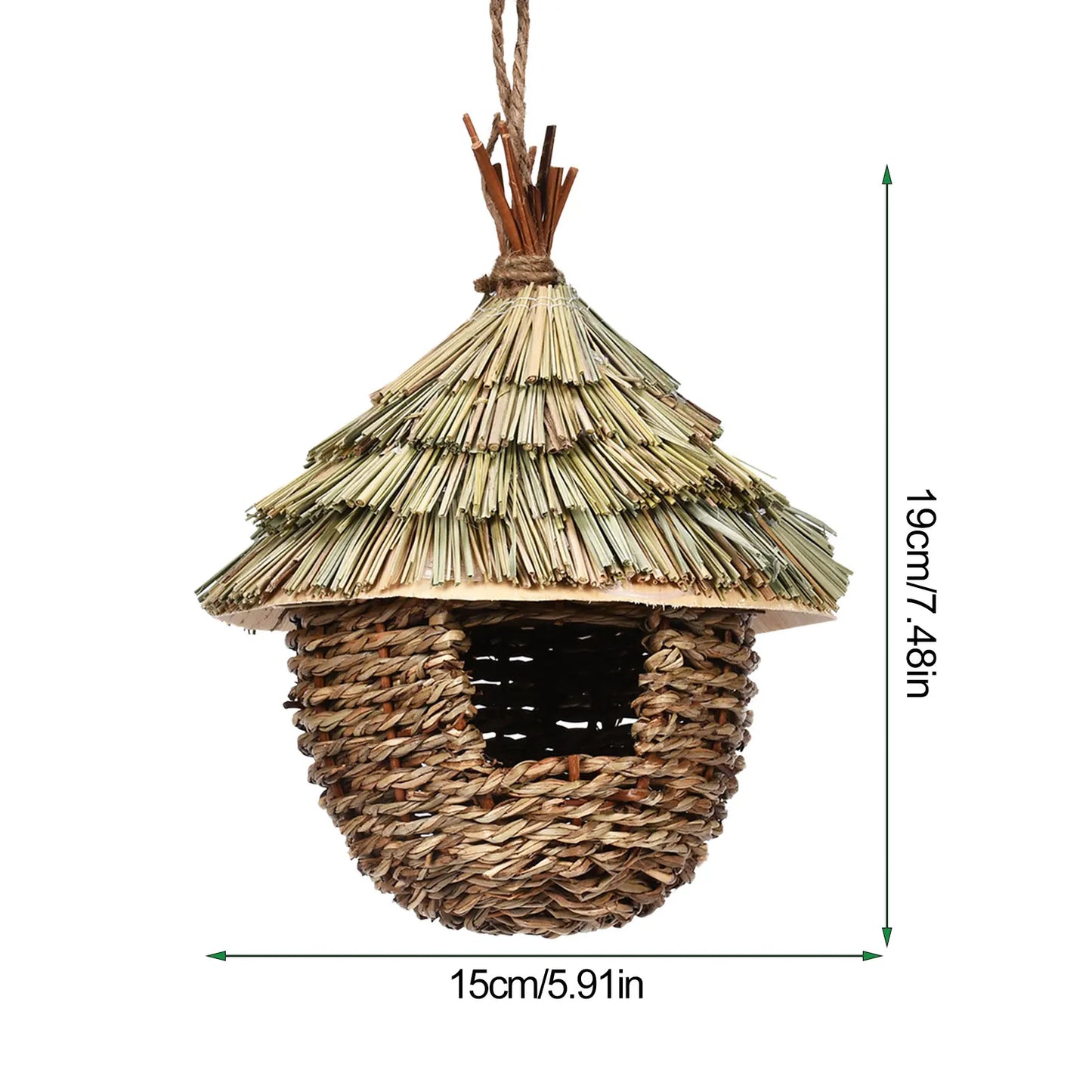 Hand-woven Hummingbird Nest House for Garden - CN