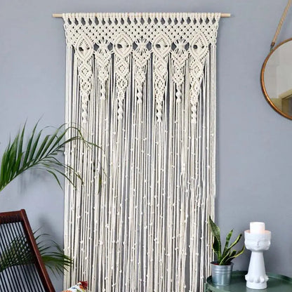Hand-woven Macrame Door Curtain Bohemia Wall Hanging Tapestry For Home Window Doorway Bedroom Living Room Wedding