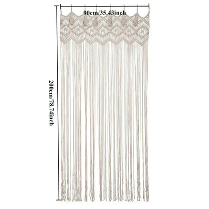Hand-woven Macrame Door Curtain Bohemia Wall Hanging Tapestry For Home Window Doorway Bedroom Living Room Wedding