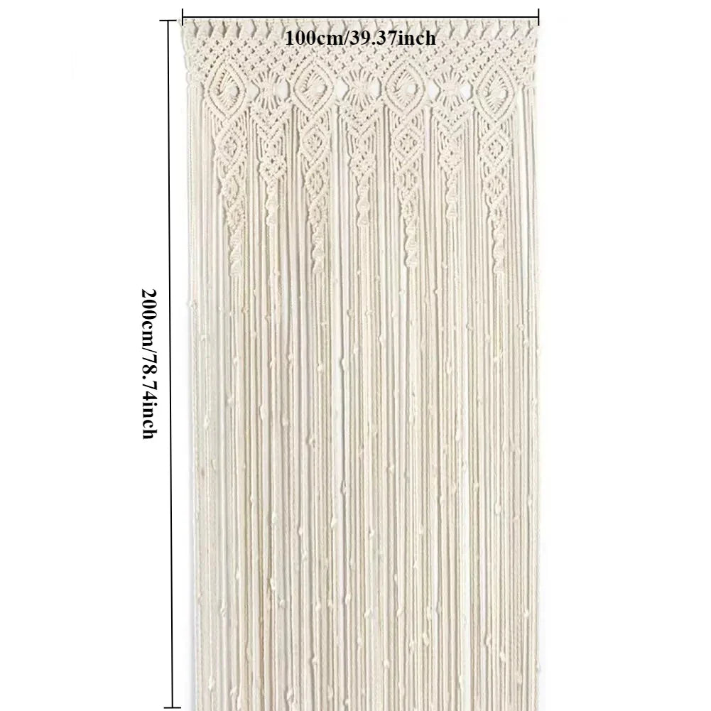 Hand-woven Macrame Door Curtain Bohemia Wall Hanging Tapestry For Home Window Doorway Bedroom Living Room Wedding