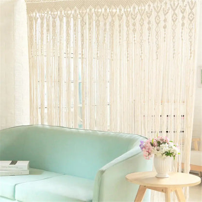 Hand-woven Macrame Door Curtain Bohemia Wall Hanging Tapestry For Home Window Doorway Bedroom Living Room Wedding
