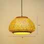 Handcrafted Bamboo Cage Pendant Light for Dining Room - Asian Inspired Design