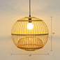 Handcrafted Bamboo Cage Pendant Light for Dining Room - Asian Inspired Design