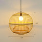 Handcrafted Bamboo Cage Pendant Light for Dining Room - Asian Inspired Design