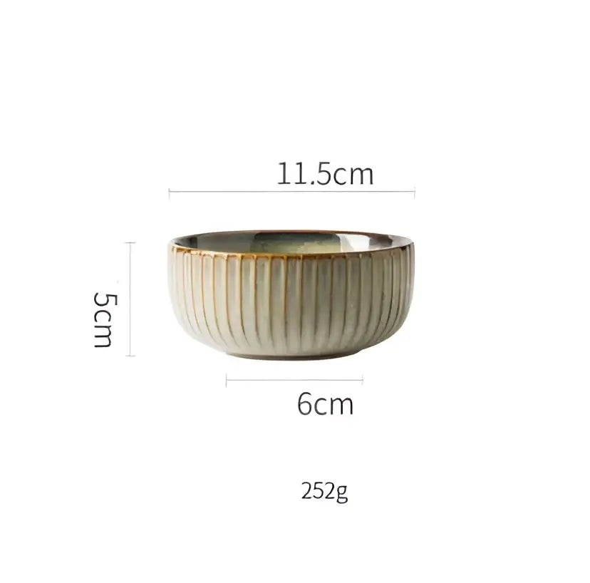 Handcrafted decorbites ceramic dessert plate with ribbed sage cream glaze and contrasting metallic rim for dining room use