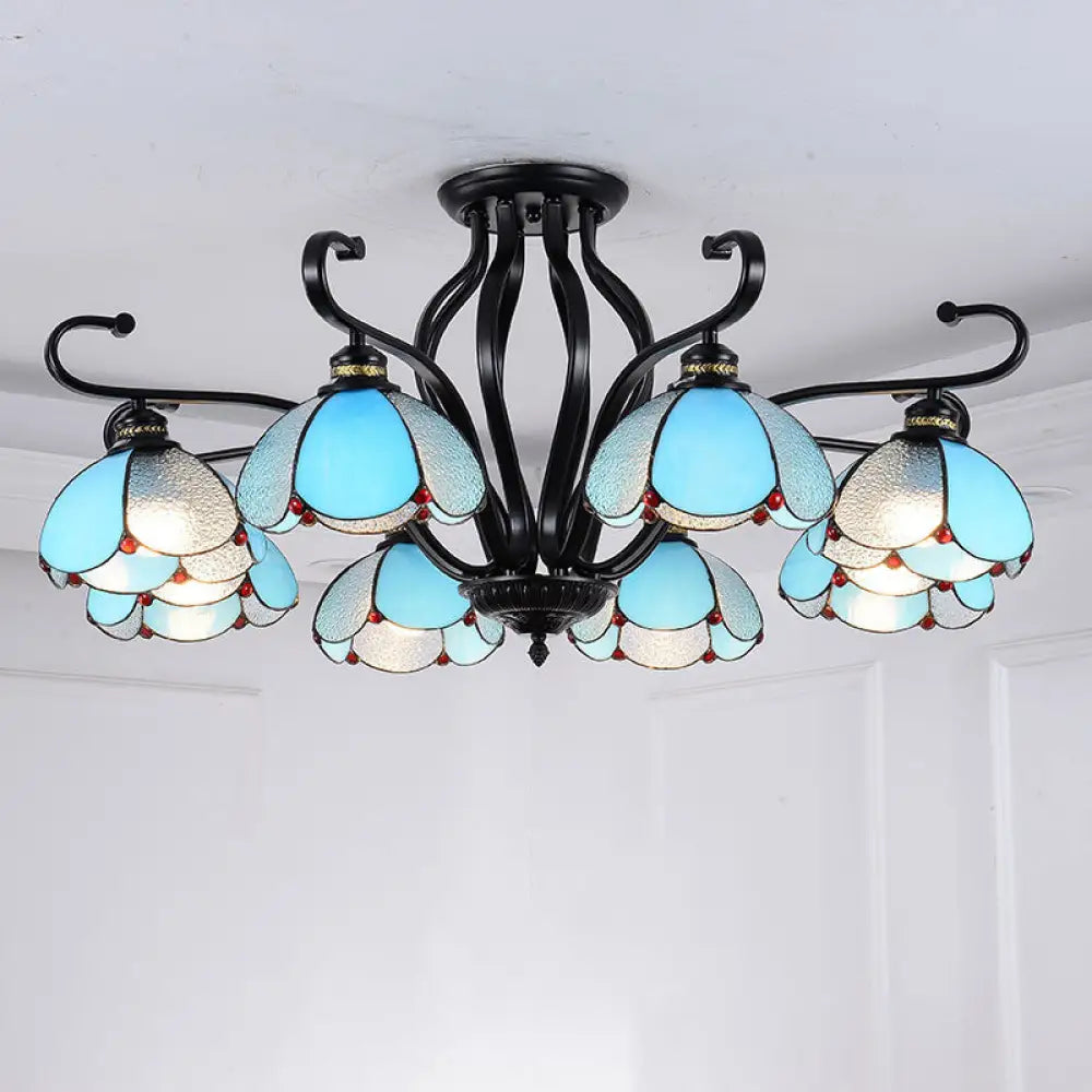 Handcrafted Tiffany Glass Chandelier for Living Room Ceiling