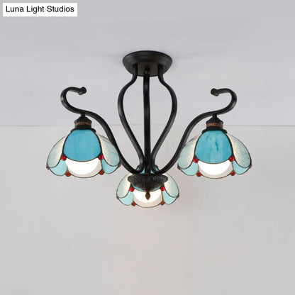 Handcrafted Tiffany Glass Chandelier for Living Room Ceiling