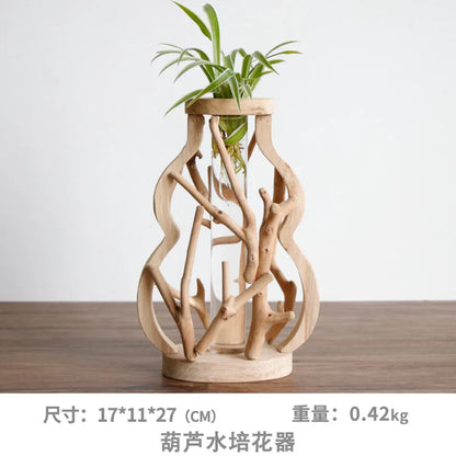Handcrafted Wooden Vase for Creative Home Decor - C - Vase