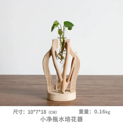 Handcrafted Wooden Vase for Creative Home Decor - G - Vase