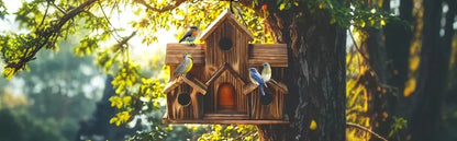 Handmade 6-Hole Hanging Bird House