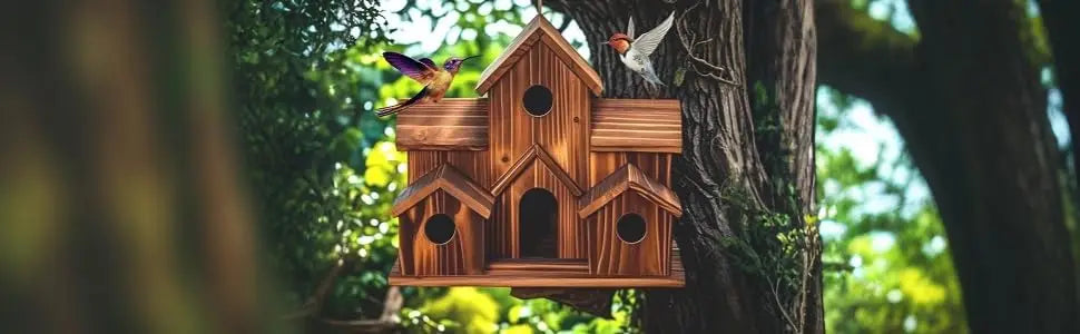 Handmade 6-Hole Hanging Bird House