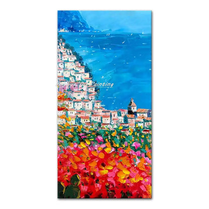 Handmade Abstract City Oil Painting Modern Wall Art - MT162781 / 40x80cm unframed - Posters