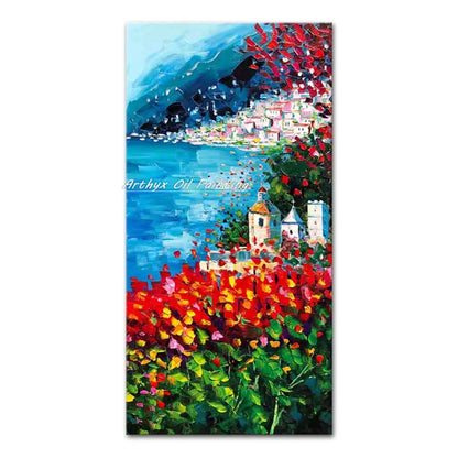 Handmade Abstract City Oil Painting Modern Wall Art - MT162785 / 40x80cm unframed - Posters