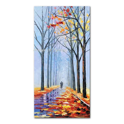 Handmade Abstract City Oil Painting Modern Wall Art - MT162788 / 40x80cm unframed - Posters