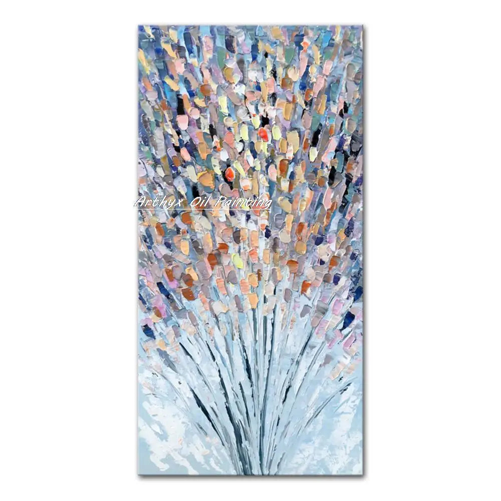 Handmade Abstract City Oil Painting Modern Wall Art - MT162797 / 40x80cm unframed - Posters