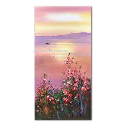 Handmade Abstract City Oil Painting Modern Wall Art - MT162799 / 40x80cm unframed - Posters