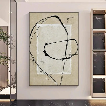 Handmade Abstract Oil Painting Wall Art Decor - H / 70x130cm No Frame - Posters