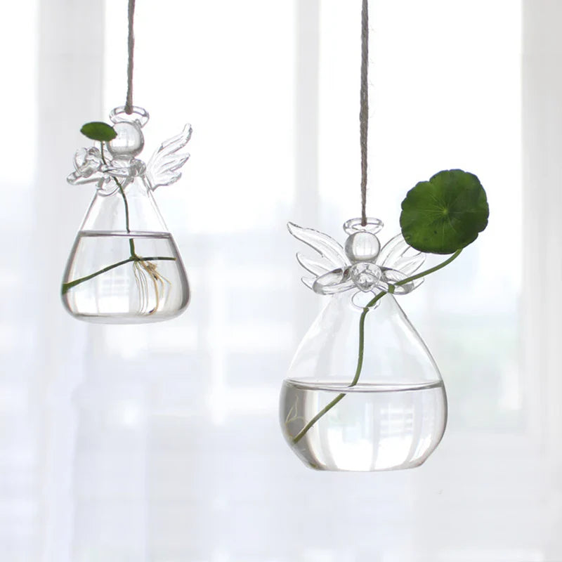 Jarrón de cristal de ángel hecho a mano - Decoración para el hogar