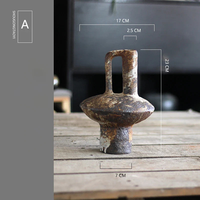 Handmade Ceramic Vase for Dried Flowers - A - Vase