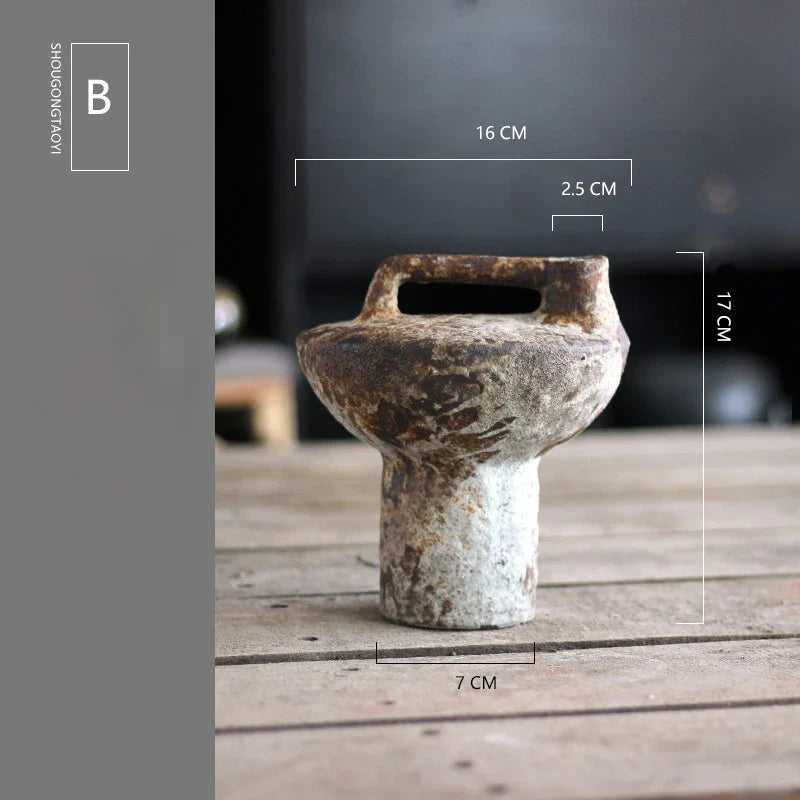 Handmade Ceramic Vase for Dried Flowers - B - Vase