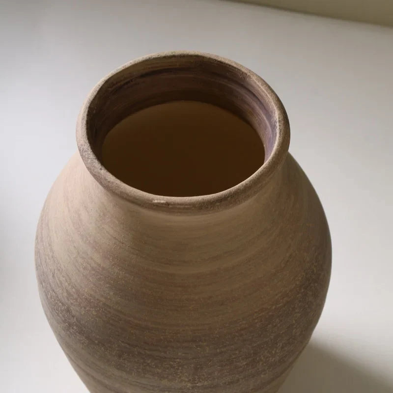 Handmade Ceramic Vase Retro Style Home Decoration - As Picture - Vase