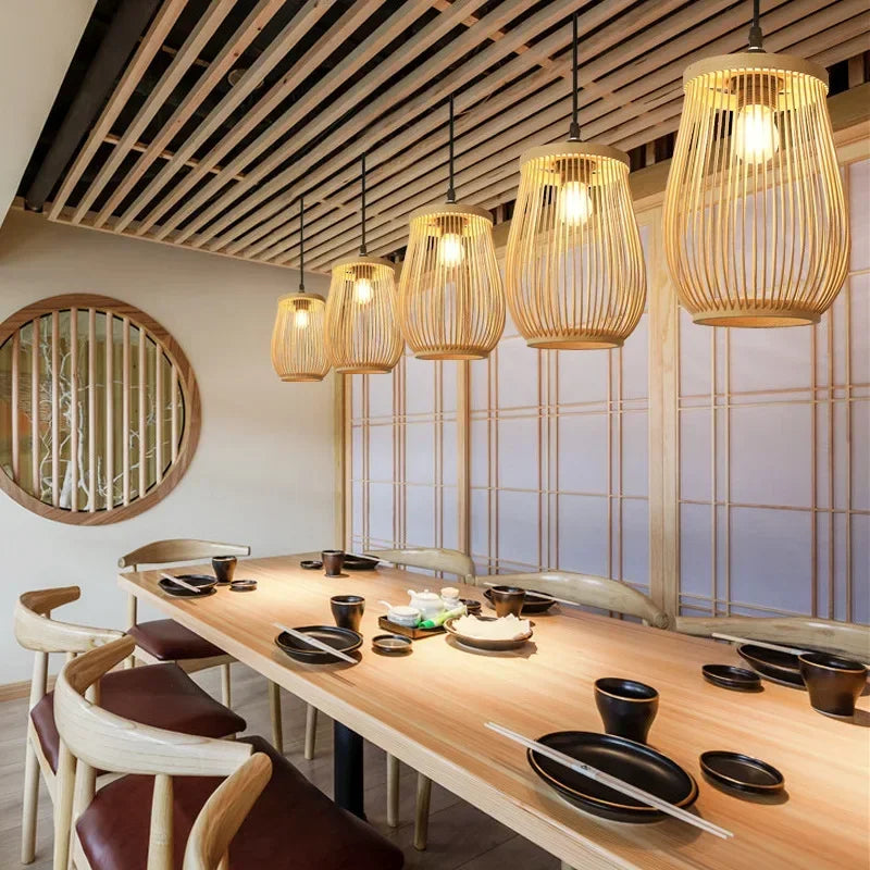 Handmade Chinese Rattan Wicker Pendant Ceiling Light