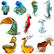 Handmade colorful crystal sika deer figurine in vibrant glass colors for living room decor collection