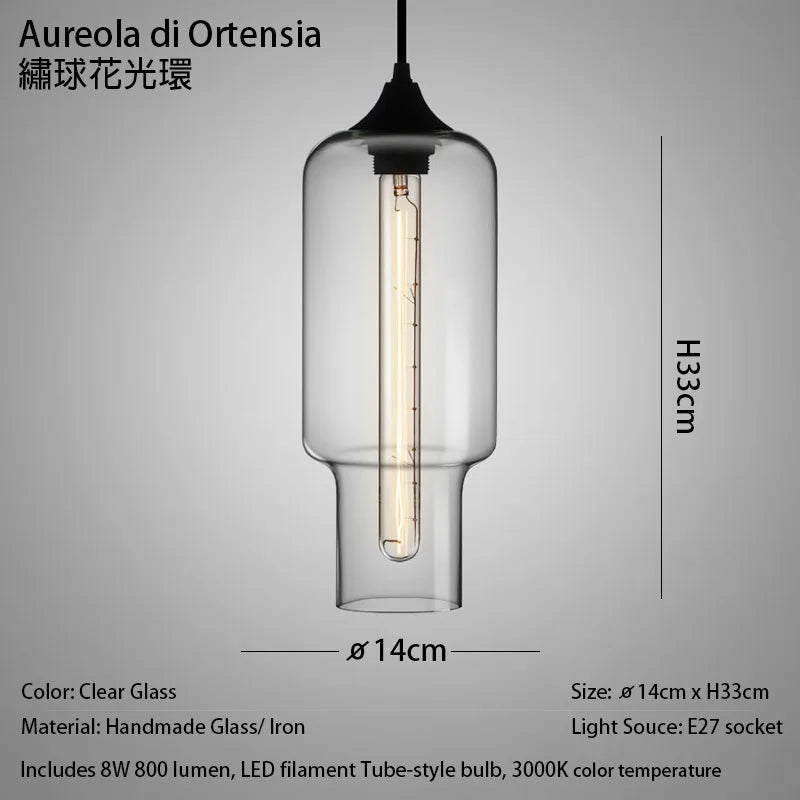 Handmade Glass Nordic Pendant Light With Chrome Finish - Decorbites