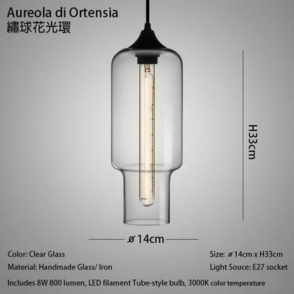 Handmade Glass Nordic Pendant Light With Chrome Finish - Decorbites