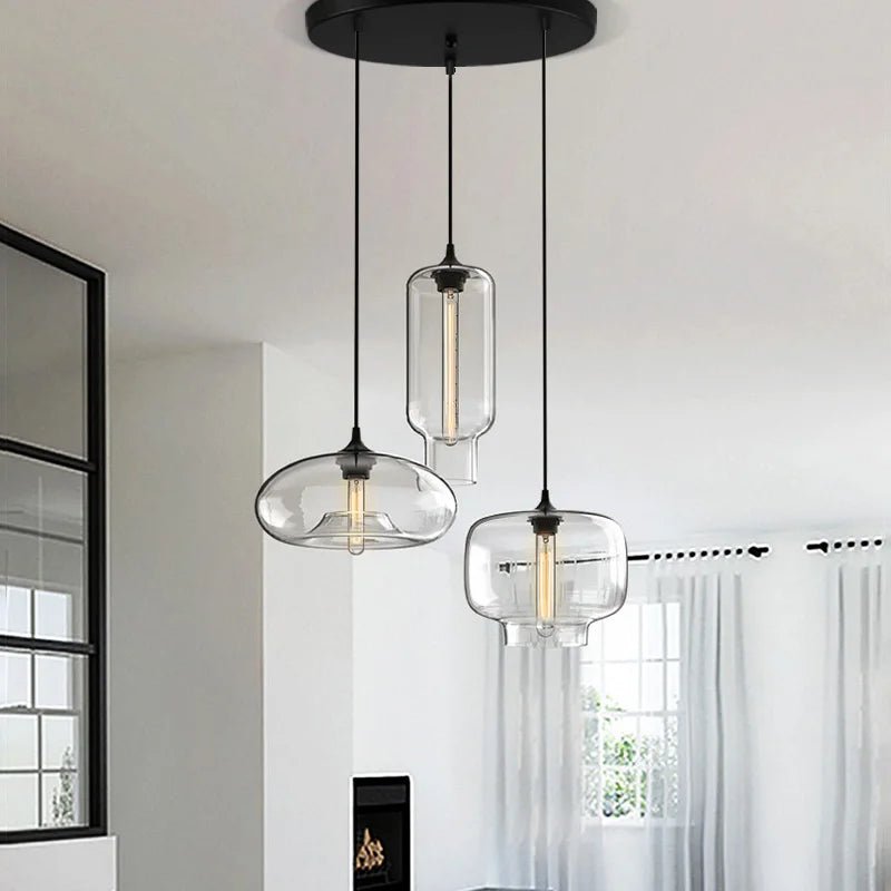 Handmade Glass Nordic Pendant Light With Chrome Finish - Decorbites